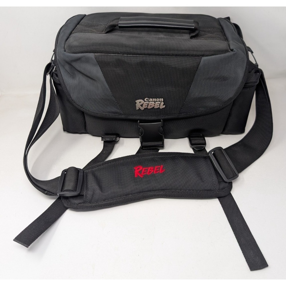 OEM‎ Canon Rebel Camera Shoulder Bag Travel Case Black With Dividers Padded